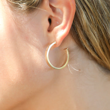 Gold Flat Hoop Earrings